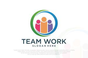 teamwork logo design icon business abstract . vector