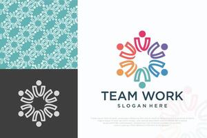 unique teamwork logo icon , business abstract illustration . vector