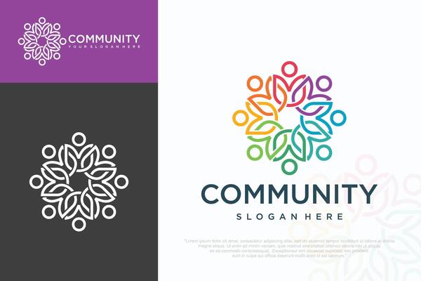teamwork logo icon, business abstract illustration .