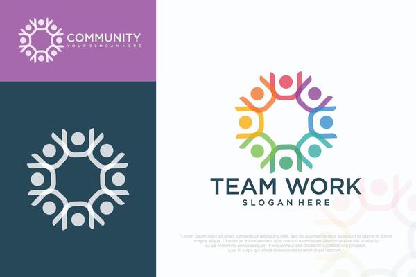 People logo design, Community human Logo , people logo design element illustration .