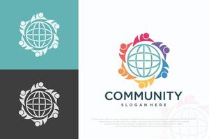 Global Community Logo Icon Elements Template ,illustration vector