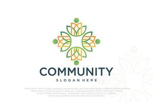 People teamwork logo symbol vector