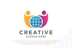 Global Community Logo Icon Elements Template, globe icon vector