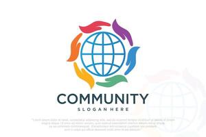 Global Community Logo Icon Elements Template illustration . vector