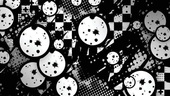 a black and white image of a bunch of black and white dots