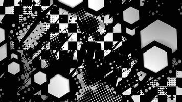 abstract geometric pattern with black and white squares vector