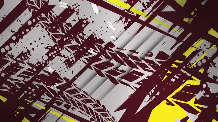 a red and yellow abstract background with a large image of a tire