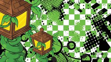 Green lanterns with vine design vector