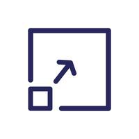 Resize with arrow line icon on white background. vector