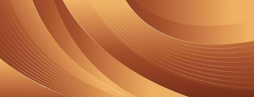 Elegant bronze luxury curve background with gold accents. Abstract modern banner design vector
