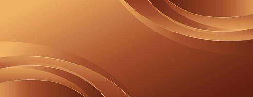 Minimalist bronze luxury curve background, banner design vector