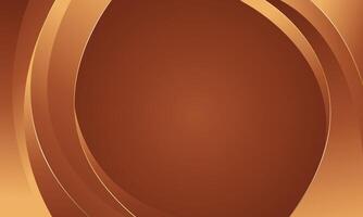Elegant bronze luxury curve background with gold lines vector