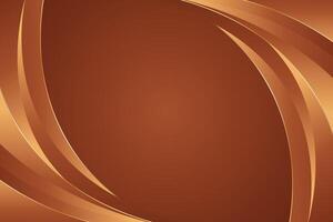 Abstract bronze luxury curve background with gold lines vector