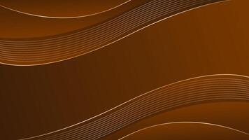 Abstract dark brown luxury background with gold lines. Elegant wave modern wallpaper. Template banner background for sales, ads, events, awards, web, pages, and others vector