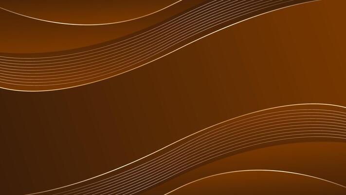 Abstract dark brown luxury background with gold lines. Elegant wave modern wallpaper. Template banner background for sales, ads, events, awards, web, pages, and others