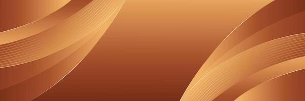 Abstract bronze luxury curve background, banner design vector