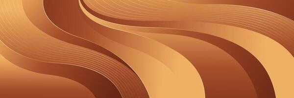 Elegant bronze luxury wave background with gold lines. Abstract modern banner design for websites, headers, sale templates, business ads, awards, events, and more vector