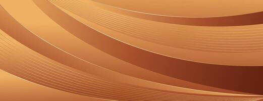 Elegant bronze luxury banner background with gold lines vector