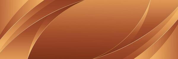 Abstract luxury bronze banner background. Modern curved shapes vector