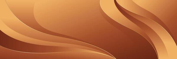 Elegant bronze luxury banner background with wave shapes vector