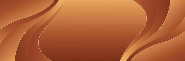 Elegant bronze luxury wave background with gold accents. Abstract modern banner design vector