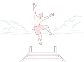 Experience the Joyful Summer Jump into the refreshing Water and feel the exhilaration vector