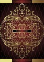 Luxury Golden Ornamental Frame on Red Background, Elegant Art Design vector