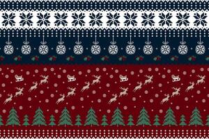 Blue and Red Christmas pattern vector