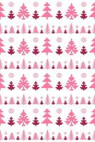 Pink pine trees Christmas pattern vector