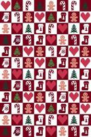 checkerboard cute Christmas pattern vector