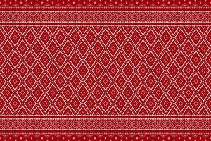 Red Christmas ethnic pattern design vector