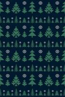 Pine trees Christmas pattern vector