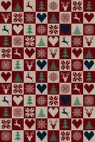 checkerboard Christmas pattern vector