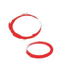 red circle brush stroke texture vector