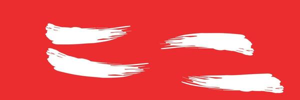 Set red background with white brush strokes vector