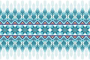 Blue and white ethnic pattern vector