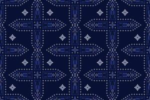 Blue ethnic pattern for textile vector