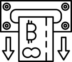 Bitcoin Withdraw Outline Style Icon vector