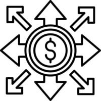 Directional Arrow Outline Style Icon vector