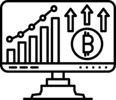 Bitcoin Growth Outline Style Icon vector