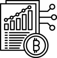 Bitcoin Documents Outline Style Icon vector