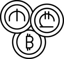 Cryptocurrency Outline Style Icon vector