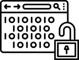 Binary Code Outline Style Icon vector