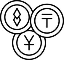 Altcoins Outline Style Icon vector