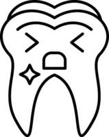 Toothache Outline Style vector