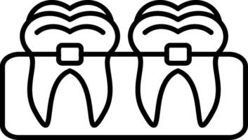 Braces Outline Style Icon vector