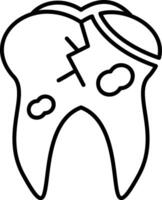 Broken Tooth Outline Style Icon vector