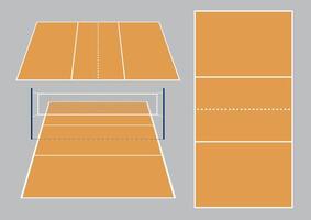 Volleyball Court Diagram in different Perspective View for infographic purpose vector
