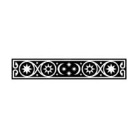 Celestial Border Pattern, Black and White, Ornamental. vector