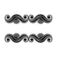 Decorative Black Flourish Borders on Light Gray Background. vector